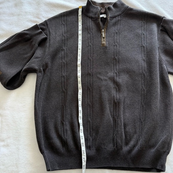 Alex Cannon 1/4 Zip Sweater Size XL Classic Look with Elbow Patches Brown - Picture 10 of 12